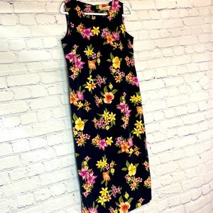 Kathie Lee Collection flower print dress with zipper in back